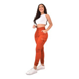 Jogger Dama Moda Casual Tipo Cargo Ajusta Cintura