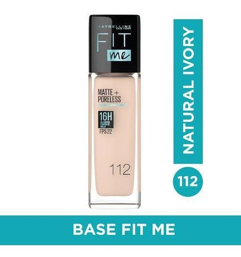 Base Maybelline Fit Me M&p Natural Ivory 112 X30ml