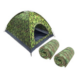 Kit Camping Barraca Para 4 Pessoas +2 Colchonetes Solteiro