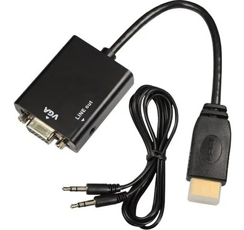 Cabo Conversor Adaptador Hdmi Para Vga Com Saída P2 Áudio