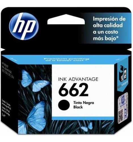 Cartucho De Tinta Hp 662 Negra Original (cz103al)