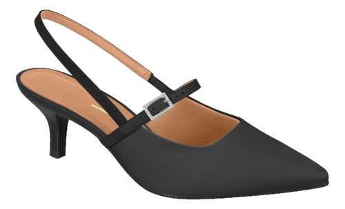 Scarpin Slingback Feminino Vizzano Salto Baixo Fino Fivela