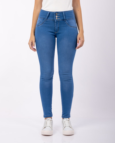 Jeans Jean Mujer Elastizados Tiro Alto Chupin Dama Calce Perfecto Premium Talles Tachas