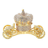 Caja De Joyas De Corona Real Con Diamantes De Imitación