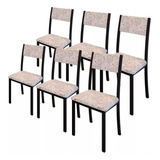 Conjunto De 6 Cadeiras De Jantar Para Cozinha Em Aço