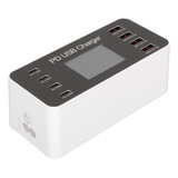 Estación De Carga Usb, Hub De 65 W, 8 Puertos, Usb A, Usb C,