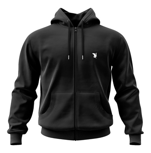 Moletom Plus Size Casaco Canguru C/ Zíper Blusa De Frio