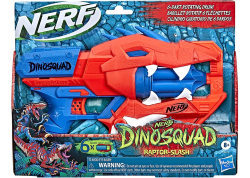 Nerf Dinosquad Raptor-slash Tambor Giratorio De 6 Dardos