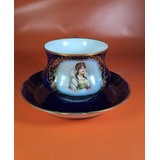 Fina Taza De Porcelana Limoges | Dama | Coleccionable 