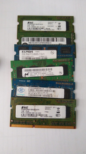 Memória Para  Notebook Ddr3 - 1 E 2 Gb (lote)- Usado