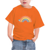 Camisa F Naranja Para Niños Con Cuello Redondo Y Manga Corta
