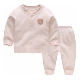 Set 2 Piezas Pijama Unisex Oso Beige Jump Kids 100% Algodón