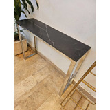 Recibidor 100x30cm Spl Negro Marquina Satin Base Cromo Sale 