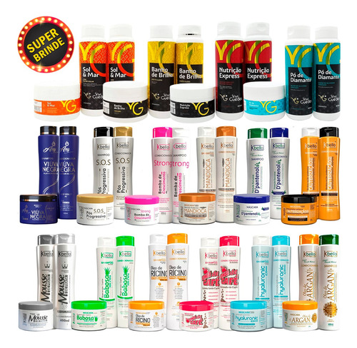 45 Produtos (15 Kits) Shampoo + Condicionador + Másc Atacado