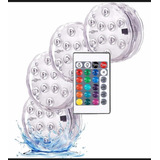 Pack 4 Luces Para Piscina Sumergibles De 16 Colores Control