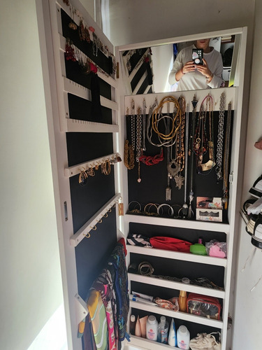 Espejo Con Joyero Organizador Pared Accesorios Bijou Usado