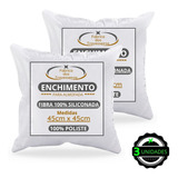 Enchimentos 2 Refil Almofada 45x45 Fibra Ainti Alergica 320 Cor Branco Desenho Do Tecido Kit Enchimento