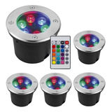 Pack 4 Lamparas Spot Led P/ Piso Rgb Empotrado Exterior 6w 