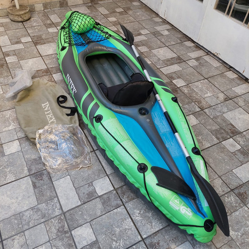 Kayak Inflable Challenger 1 Persona + Remo Intex Color Verde