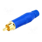 Ficha Rca Macho Cable Azul Amphenol Acpr-blu