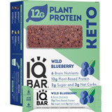 Iq Bar Galleta Barra Proteina Keto Wild Blueberry 12pzas 