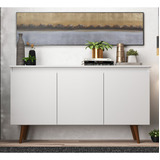 Buffet 3 Portas 136cm Retrô Elza Yescasa Branco Cj