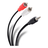 Cable Plug 3.5 Mm A 2 Plug Rca De 1.8 M Ultradelgado
