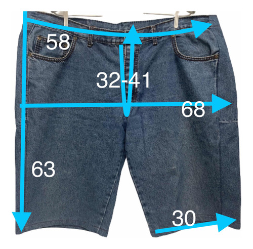 Bermuda Jeans Hombre Talle Especial Original 50 Llevado A 58
