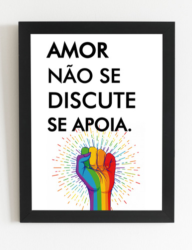 Quadro Lgbt Orgulho Pride Frases 21x30 Decoraçao