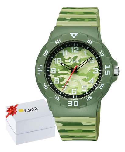 Reloj Q&q Camuflaje Army Deportivo Sumergible Diseño Moderno