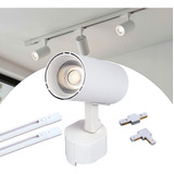 Kit Trilho Eletrificado 2m Branco+6 Spots Led 10w Luz Fria