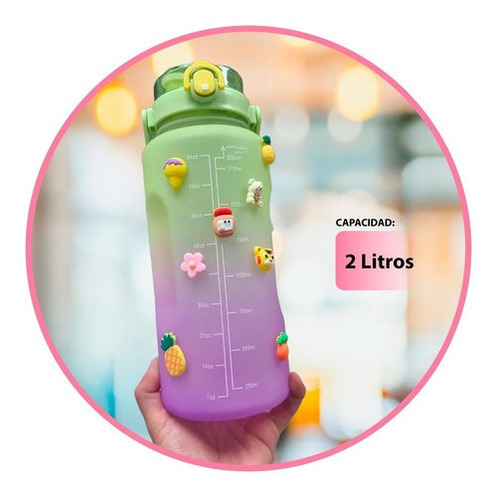 Botella De Agua Jumbo 2 Litros Motivacional Kawaii Sticker