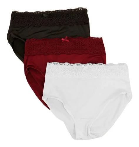 Calzones De Mujer Sexybox Con Encaje 3 Piezas Mod. 196