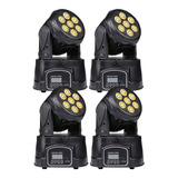 4x Moving Head Wash 7x12w Rgbw Quadriled Dmx Audio Dj Festas