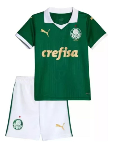 Camisa+shorts Palmeiras Infantil 24/25 Puma - Pronta Entrega