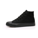 Zapatilla Hombre Urbana De lona Casual Caña Alta Negra-7254