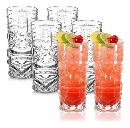 Vaso Tiki Set De 6 Unidades 420ml