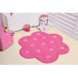 Tapete Pelúcia Infantil Jardim Pink Grande Quarto Menina