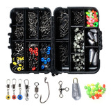 Caja De Pesca Kit Completo Gadnic Estuche Con 177 Unidades Color Negro