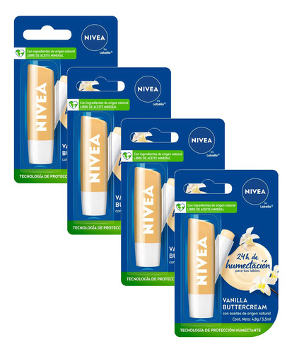 Pack Protector Labial Nivea By Labello Vainilla Shine 