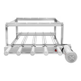 Churrasqueira Inox Super Grill 5 Espetos Giratórios + Brinde