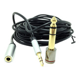 Cable Extensor De Audífonos De 3,6 Metros + Convertidor 1/4