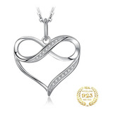 Collar Infinito Plata Fina 925 Corazon Joyas Mujer Regalo