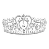 (w) Diadema Con Corona De Princesa Para Novia Con Diamantes