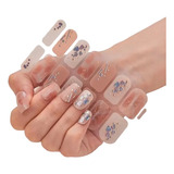 Set De 14 Stickers De Uñas Manicure Instantánea Rosa Pastel