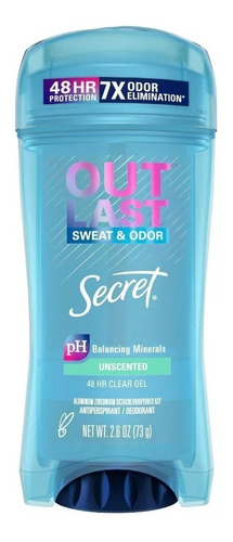 Secret Desodorante Antitranspirante Gel Outlast Sin Perfume