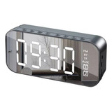 Reloj Despetador Digital Tipo Espejo, Bocina Bluetooth Y Fm