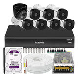 Kit 7 Cam Full, 1 Cam Audio Intelbras, Dvr 8ch, Purple 2tb