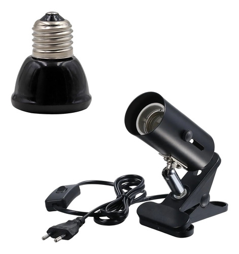 Kit Suporte Soquete + Lâmpada Cerâmica 110v 50w