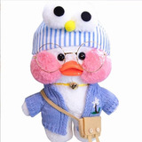 Lalafanfan Café Peluche, Patito Blanco Con Accesorios